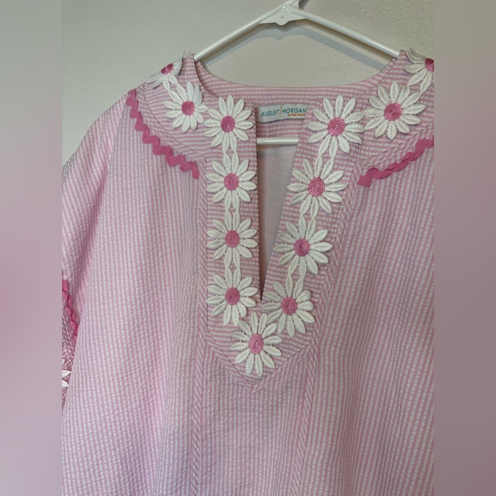 August Morgan by Kate Hersch pink striped dress - Picture 2 of 4
